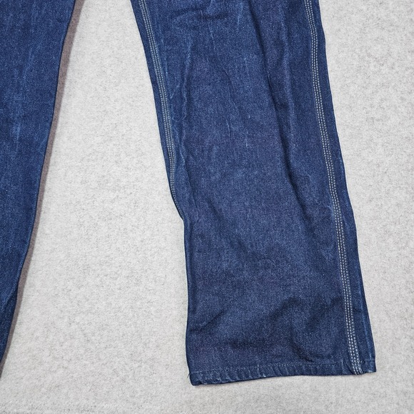 Round House Bib Overalls Mens 32 X 32 Denim Pockets Carpenter Workwear Utility - Picture 7 of 13